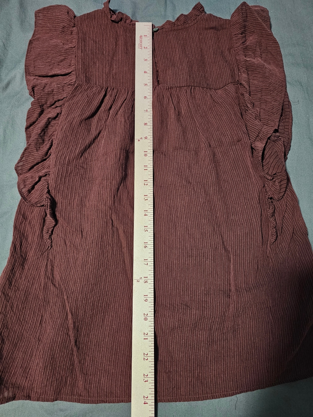 LOFT Dark Red Ruffled Blouse - Picture 2 of 4